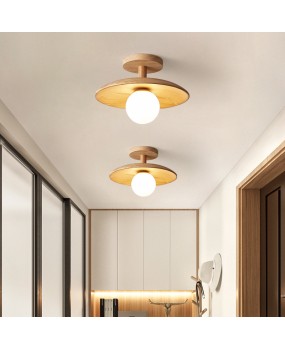 Nordic solid wood small ceiling light, entrance hallway, balcony lighting, Japanese style magic bean hallway, entrance hall, dressing room light