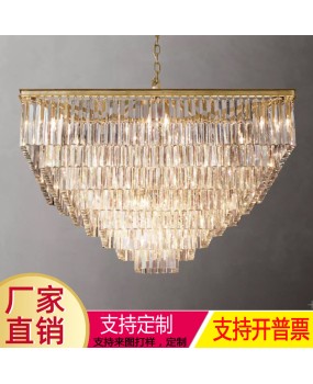 Manufacturer's Living Room Crystal Light European Luxury Gold American Simple and Atmospheric Bedroom Nordic Villa Personalized Pendant Light