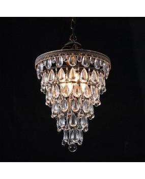 Cross border American retro droplet crystal chandelier Nordic creative minimalist wrought iron living room dining room bedroom corridor chandelier