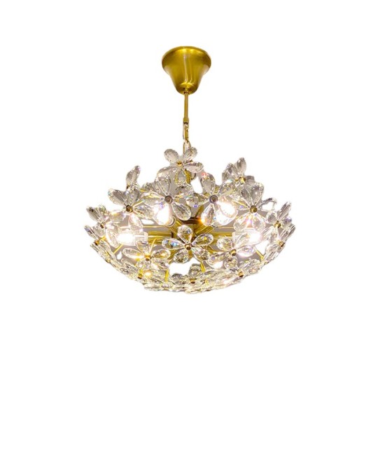 French pastoral dreamy crystal flower chandelier, American retro style bedroom, dining room, dressing room, light luxury modern lighting fixtures