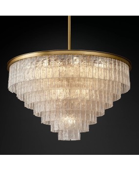 American round crystal chandelier, creative villa club, living room, dining room, bedroom, minimalist post-modern wrought iron glass lamp