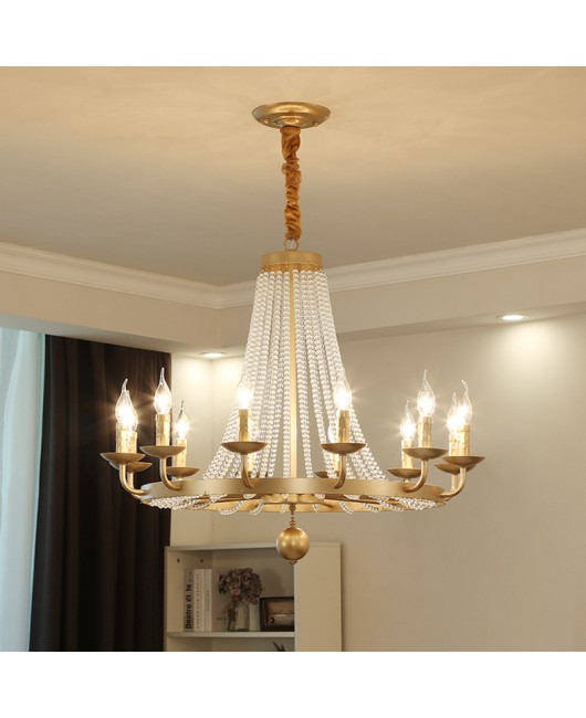 Cross border American crystal chandelier, living room, bedroom, dining room lighting, simple French European luxury home crystal chandelier