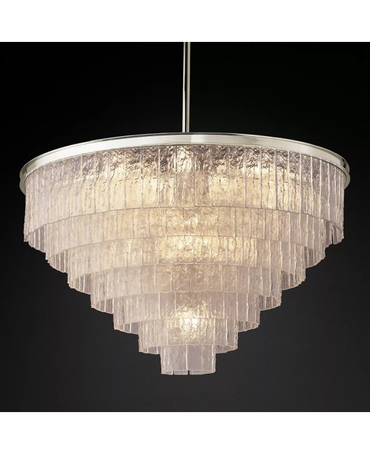 American round crystal chandelier, creative villa club, living room, dining room, bedroom, minimalist post-modern wrought iron glass lamp