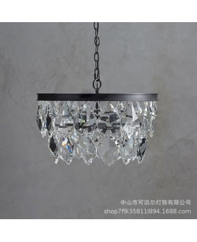 Small American retro crystal chandelier, living room, bedroom, foyer, simple and luxurious room, dressing room, model room, chandelier