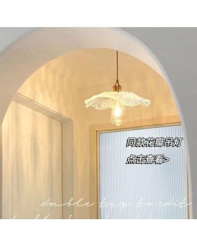 French crystal lamp, entrance small pendant light, luxurious all copper corridor light, balcony lamp, internet famous bedroom headboard pendant light