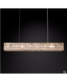 Postmodern minimalist luxury crystal chandelier, Nordic creative personality restaurant bar counter, American rectangular hanging lamp