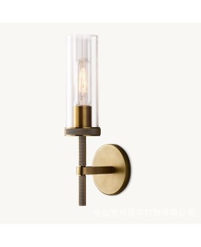 Export RH American style minimalist retro bathroom full copper mirror front wall light corridor decoration background wall light