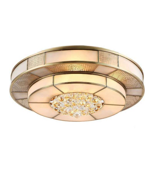 New Chinese style all copper ceiling light, living room light, bedroom dining room circular copper light, new Chinese style lighting fixtures, Chinese style lighting fixtures