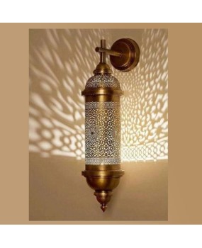 Full copper wall lamp, Southeast Asian Arabic hollow antique style, coffee shop restaurant, church, hotel corridor, solder wall lamp