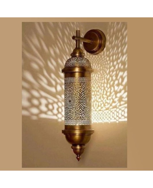 Full copper wall lamp, Southeast Asian Arabic hollow antique style, coffee shop restaurant, church, hotel corridor, solder wall lamp