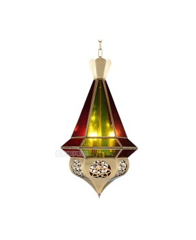 Arabic Mediterranean style all copper flower pendant light, coffee shop aisle, exotic style, pure copper colored glass pendant light