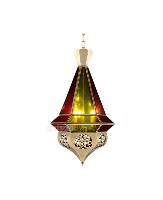 Arabic Mediterranean style all copper flower pendant light, coffee shop aisle, exotic style, pure copper colored glass pendant light