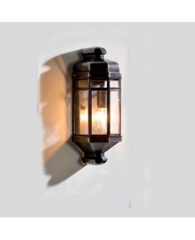 European style all copper door wall lamp, outdoor waterproof American style staircase balcony, hotel villa solder glass exterior wall lamp