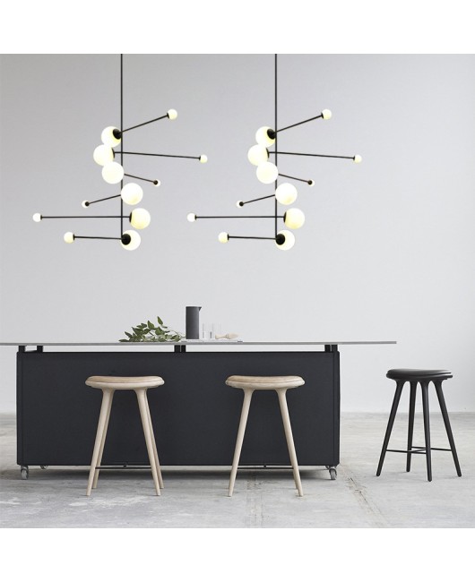 Wholesale of lighting fixtures, DNA molecule rotating pendant lights, living room bar counter, bedroom study, exhibition hall, personalized and creative glass lights