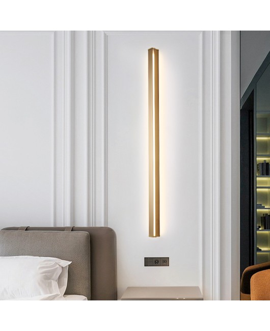 Golden strip wall corner lamp, simple modern living room, bedroom, bedside, staircase, background wall, LED ambient light