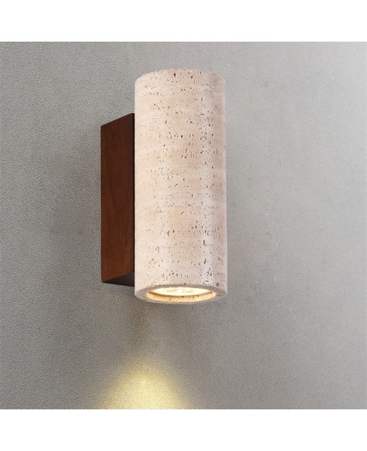 Natural yellow cave stone waterproof wall lamp Japanese Wabi Sabi style bedroom bedside wall lamp Homestay hallway living room background wall lamp