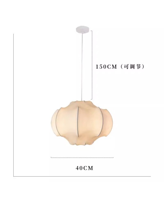 Italian designer master bedroom silk pendant light French retro wabi sabi living room creamy style room dining room medieval