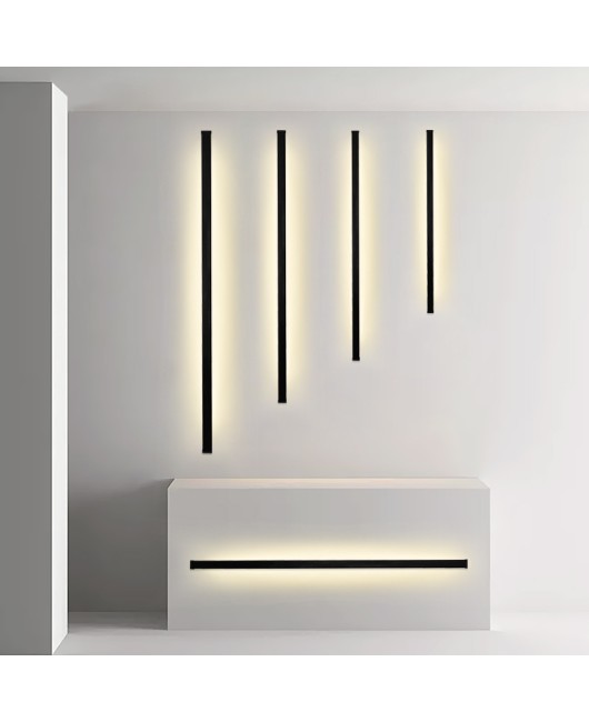 Minimally designed long strip wall lights with illuminated sides for living rooms, bedrooms, headboards, corridors, LED wall lights wholesale, outdoor waterproof