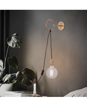 Vintage industrial style creative bedroom bedside lamp ins shop living room dining room milk tea shop personalized circular wall lamp