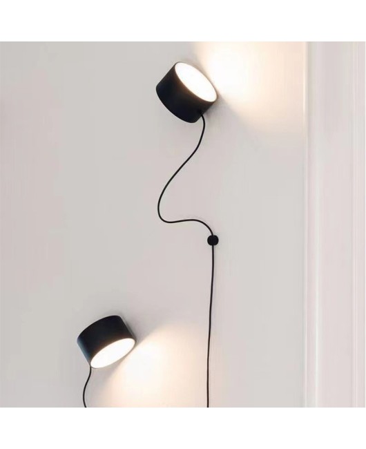 European modern minimalist creative living room wall lamp art bedside LED bedroom sofa side model room magnetic wall lamp