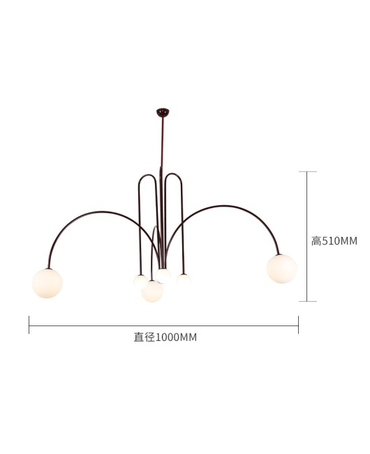 Nordic line geometry internet famous chandelier, living room dining room chandelier, modern designer creative personality bedroom ins lamp