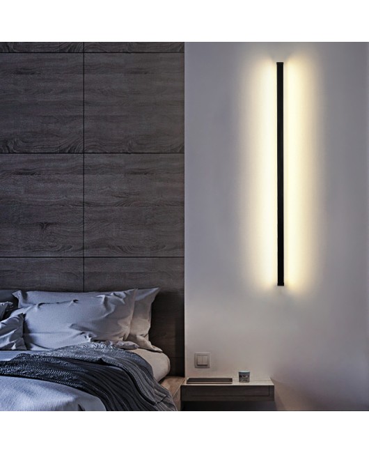 Minimally designed long strip wall lights with illuminated sides for living rooms, bedrooms, headboards, corridors, LED wall lights wholesale, outdoor waterproof