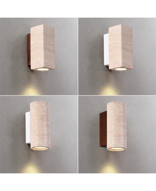 Natural yellow cave stone waterproof wall lamp Japanese Wabi Sabi style bedroom bedside wall lamp Homestay hallway living room background wall lamp