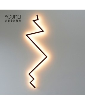 Post lightning modern line wall lamp lobby hotel restaurant personalized creativity minimalist lines living room bedroom LED lights