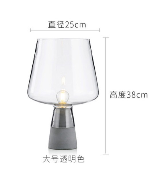 Modern minimalist and creative cement lamp holder desk lamp, home living room bedroom personalized bedside decoration glass desk lamp