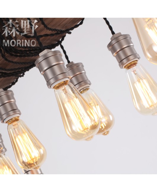 Morino Lighting American Country Wooden Lamp Living Room Dining Room Bedroom Villa Homestay Coffee Shop Clubhouse Wooden Pendant Light