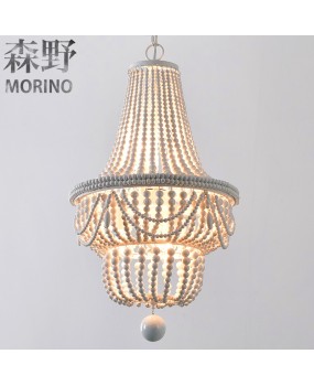 Morino Lighting American Country Wooden Lamp Living Room Bedroom Villa Homestay Balcony Creative French Wooden Pendant Light