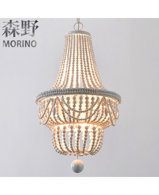 Morino Lighting American Country Wooden Lamp Living Room Bedroom Villa Homestay Balcony Creative French Wooden Pendant Light