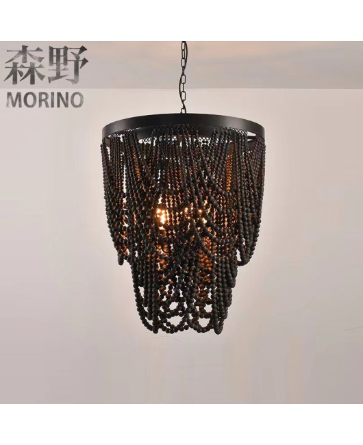 Morino Lighting American Country Wooden Lamp Living Room Dining Room Bedroom Villa Homestay Coffee Shop Clubhouse Wooden Pendant Light