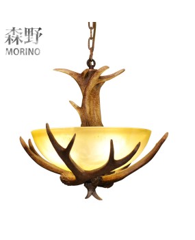 Morino Lighting American Rural Antlers Living Room Dining Room Coffee Shop Villa Balcony Corridor Retro Antlers Pendant Light