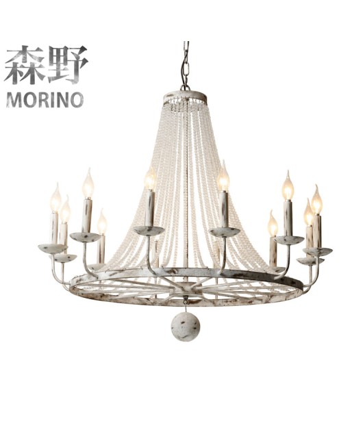 Morino Lighting American Country French Chandelier Living Room Dining Room Bedroom Villa Homestay Retro Iron Chandelier