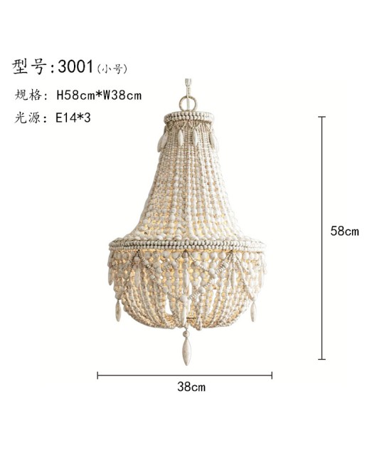 Morino Lighting American Country Wooden Lamp Living Room Bedroom Villa Homestay Balcony Creative French Wooden Pendant Light