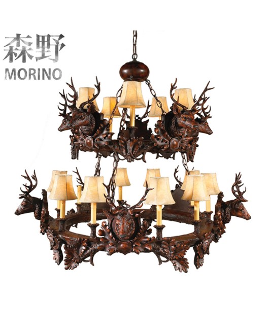 Morino Lighting Export American Rural Boutique Antlers Living Room Restaurant Homestay Villa Creative Antlers Pendant Light