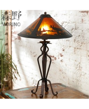 Senye Lighting American style rural wrought iron desk lamp Living room Bedroom Bedhead Villa Homestay Creative desk lamp