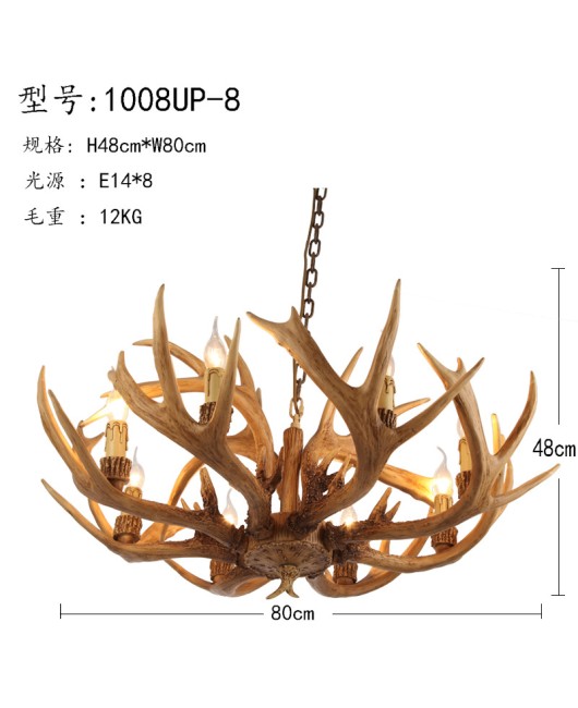 Morino Lighting American Country Living Room Restaurant Villa Coffee Shop Homestay Bar Internet Cafe Clubhouse Antlers Pendant Light