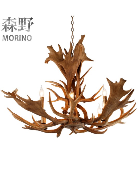 Morino Lighting American Rural Antlers Restaurant Living Room Entrance Balcony Corridor Coffee Shop Creative Antlers Pendant Light