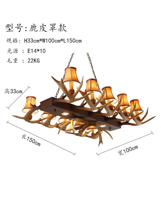 Morino Lighting American Country Living Room Restaurant Villa Coffee Shop Homestay Bar Internet Cafe Clubhouse Antlers Pendant Light