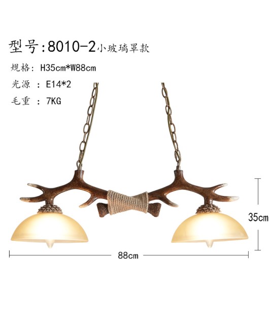 Senye Lighting American style countryside chandelier living room dining room personalized antique creative glass deer horn lamp deer horn chandelier