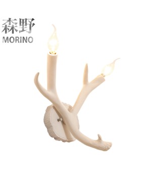 Morino Lighting American Wall Lamp Rural Boutique Antlers Living Room Dining Room Bedroom Coffee Shop Creative Antlers Wall Lamp