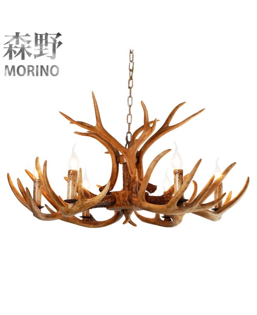 Morino Lighting American Country Antlers Living Room Dining Room Bedroom Villa Homestay Coffee Shop Clubhouse Antlers Pendant Light