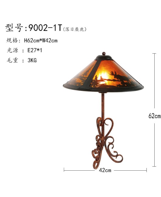 Senye Lighting American style rural wrought iron desk lamp Living room Bedroom Bedhead Villa Homestay Creative desk lamp