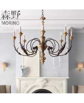 Morino Lighting American Country Wooden Lamp Living Room Dining Room Bedroom Villa Homestay Coffee Shop Clubhouse Wooden Pendant Light