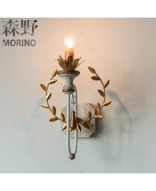 Morino Lighting American Country Wooden Wall Lamp Living Room Bedroom Villa Homestay Balcony Creative French Wooden Wall