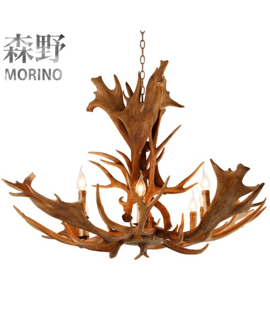 Morino Lighting American Rural Antlers Restaurant Living Room Entrance Balcony Corridor Coffee Shop Creative Antlers Pendant Light