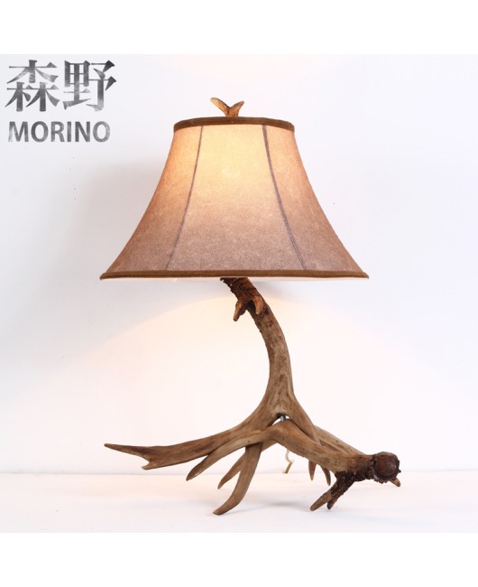 Morino Lighting American Rural Antlers Living Room Dining Room Coffee Shop Villa Balcony Corridor Retro Antlers Desk Lamp