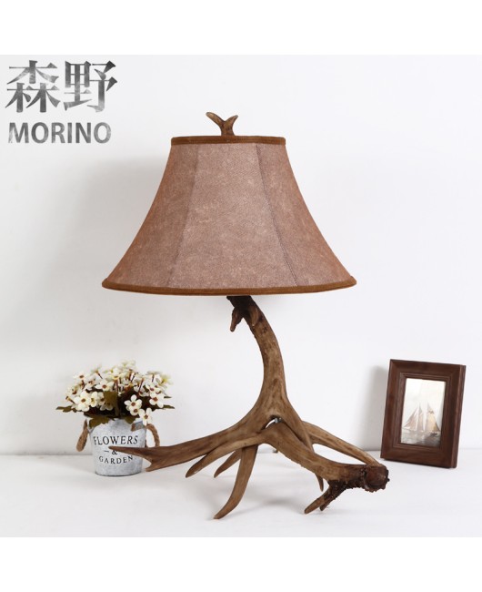 Morino Lighting American Rural Antlers Living Room Dining Room Coffee Shop Villa Balcony Corridor Retro Antlers Desk Lamp